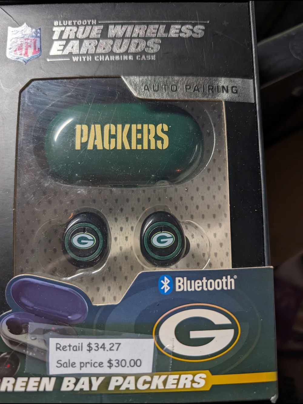 NFL Green Bay Packers True Wireless Earbuds in Green and Gold